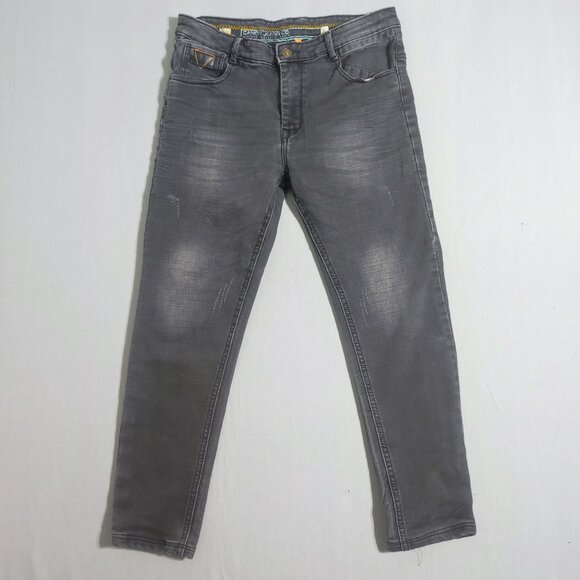 Candy Jeans classic trend men's size 31 grey factory distressed ankle crop slim - Picture 1 of 15